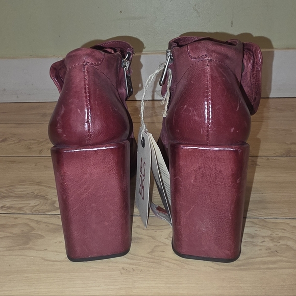 NWT AS 98 Block Chunky Heel Square toe Maroon Red Size 38 - Picture 9 of 13